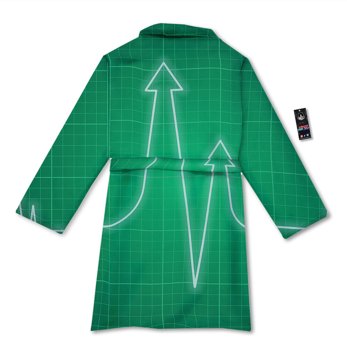 Heartbeat Green Print Bathrobe-grizzshop