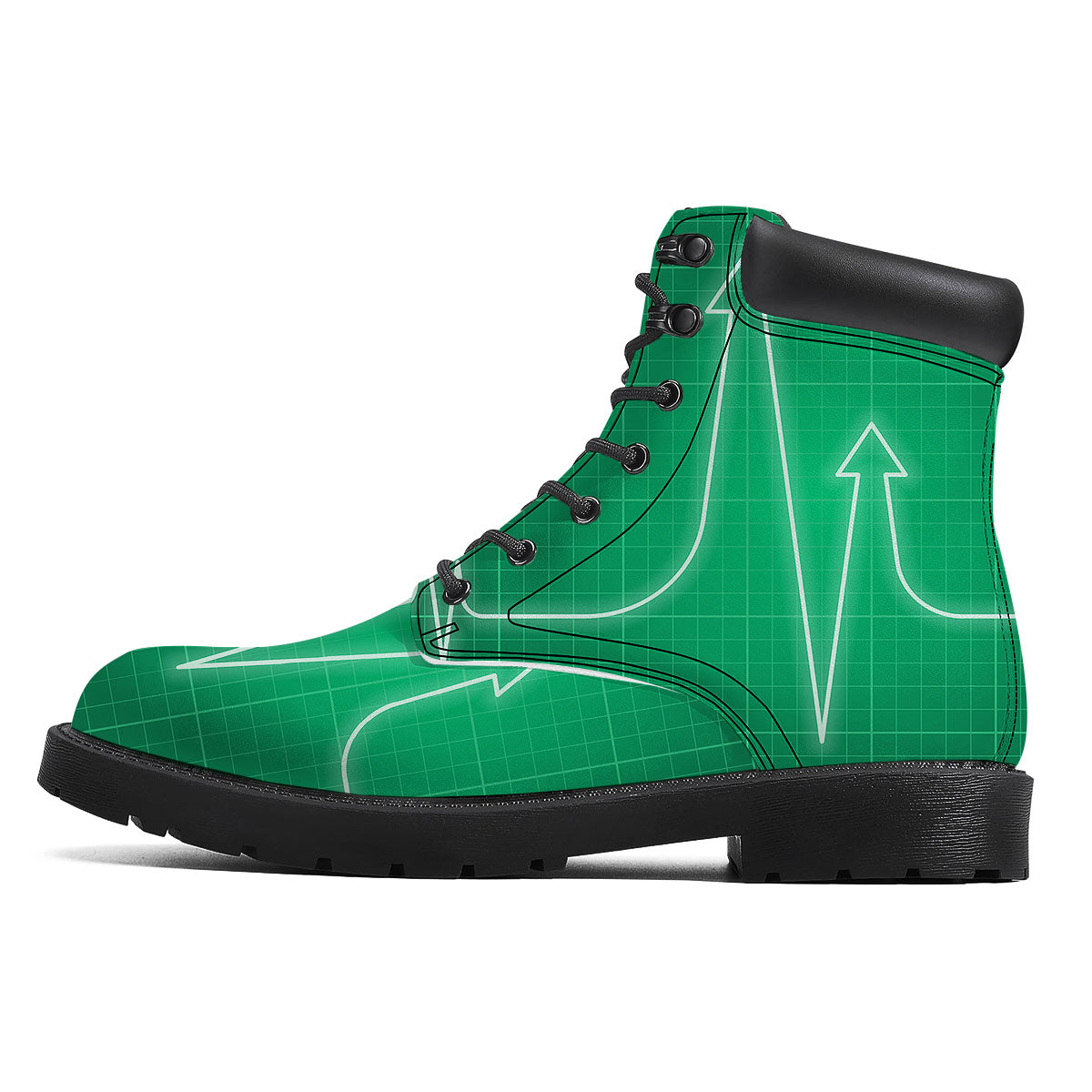 Heartbeat Green Print Boots-grizzshop