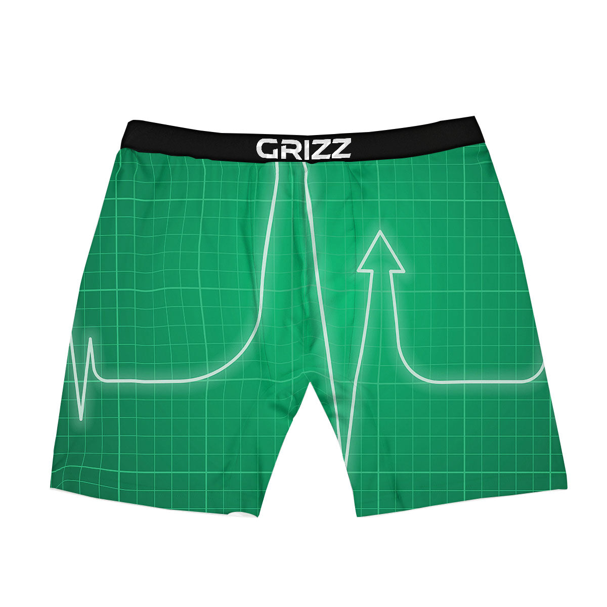 Heartbeat Green Print Boxer Briefs-grizzshop