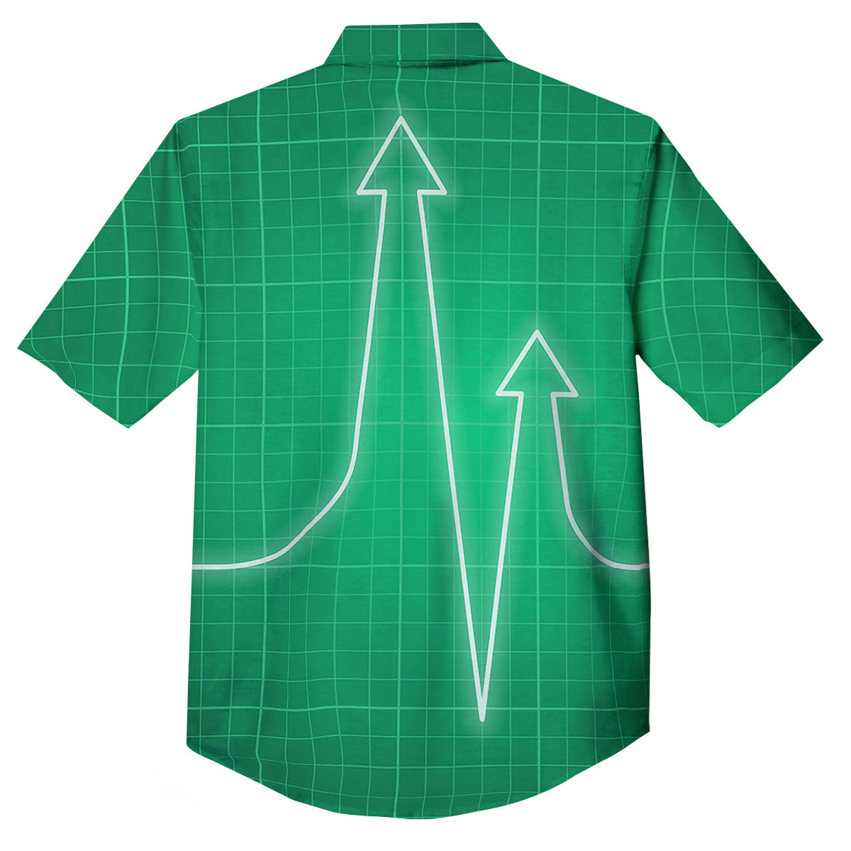 Heartbeat Green Print Button Up Shirt-grizzshop