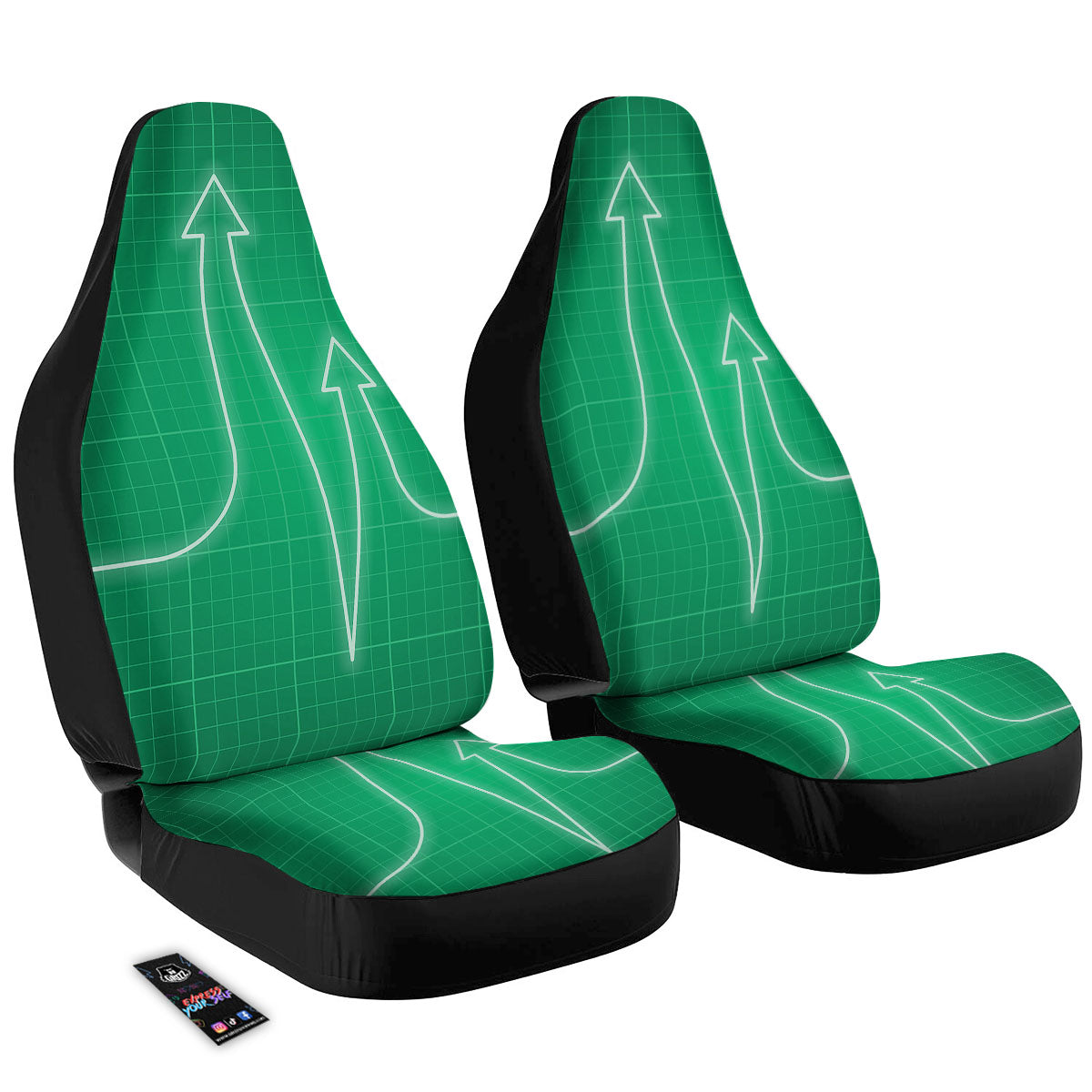 Heartbeat Green Print Car Seat Covers-grizzshop