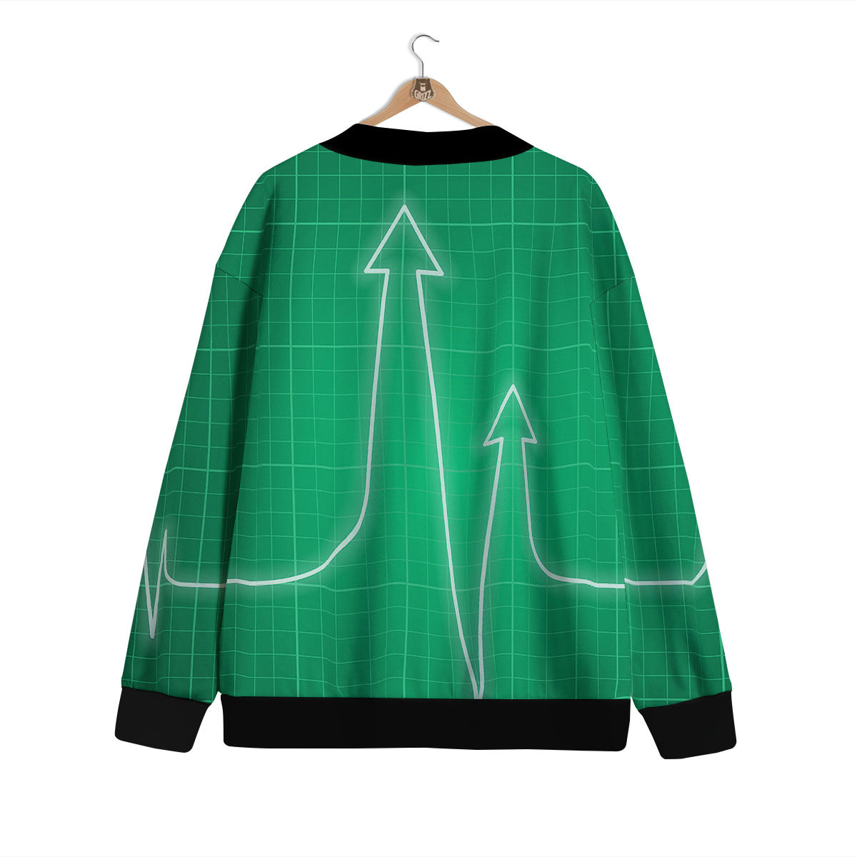 Heartbeat Green Print Cardigan-grizzshop