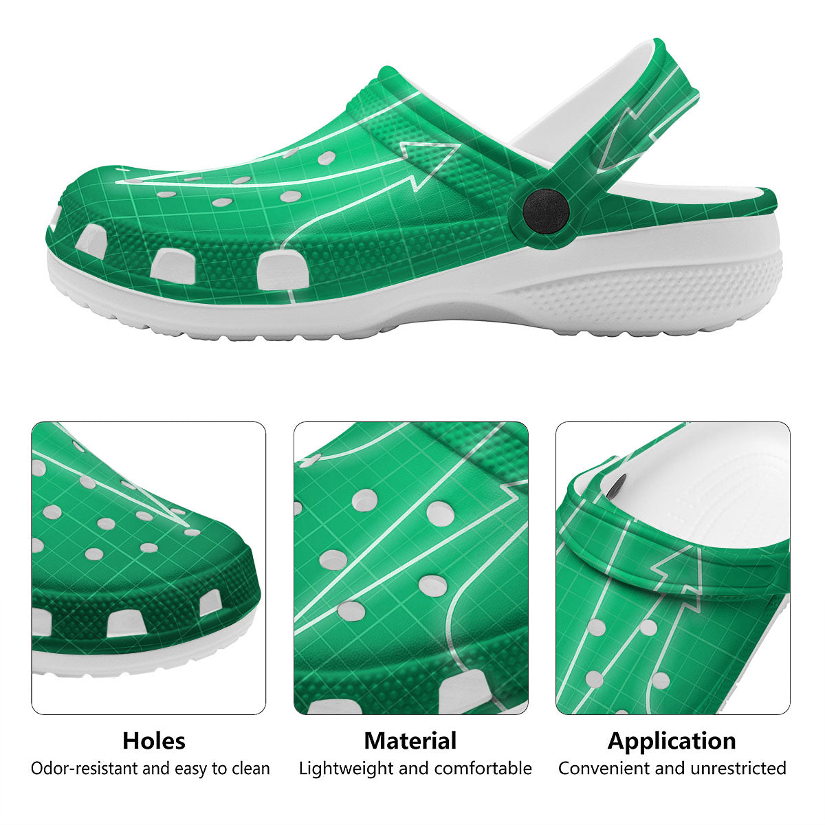 Heartbeat Green Print Clog-grizzshop