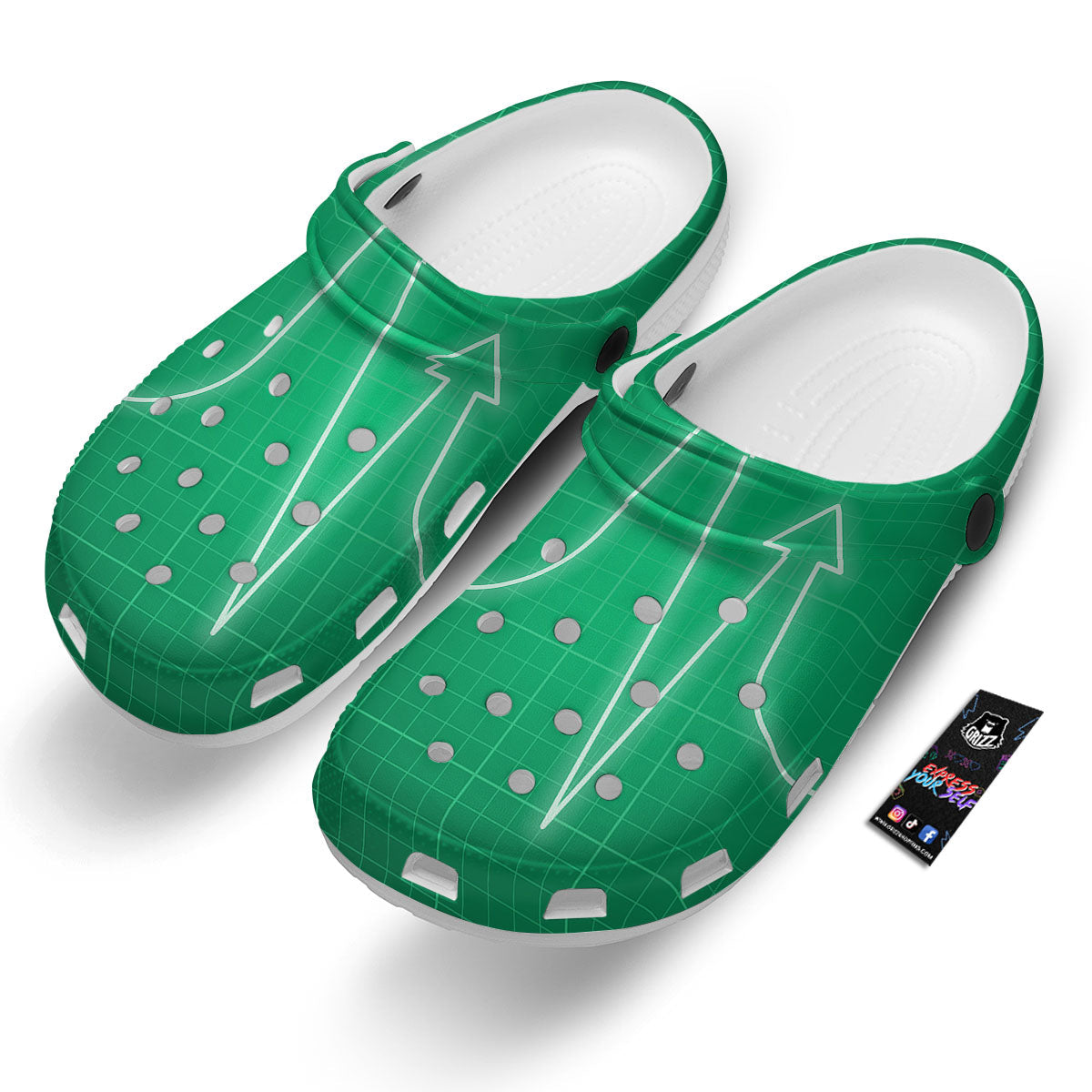 Heartbeat Green Print Clog-grizzshop