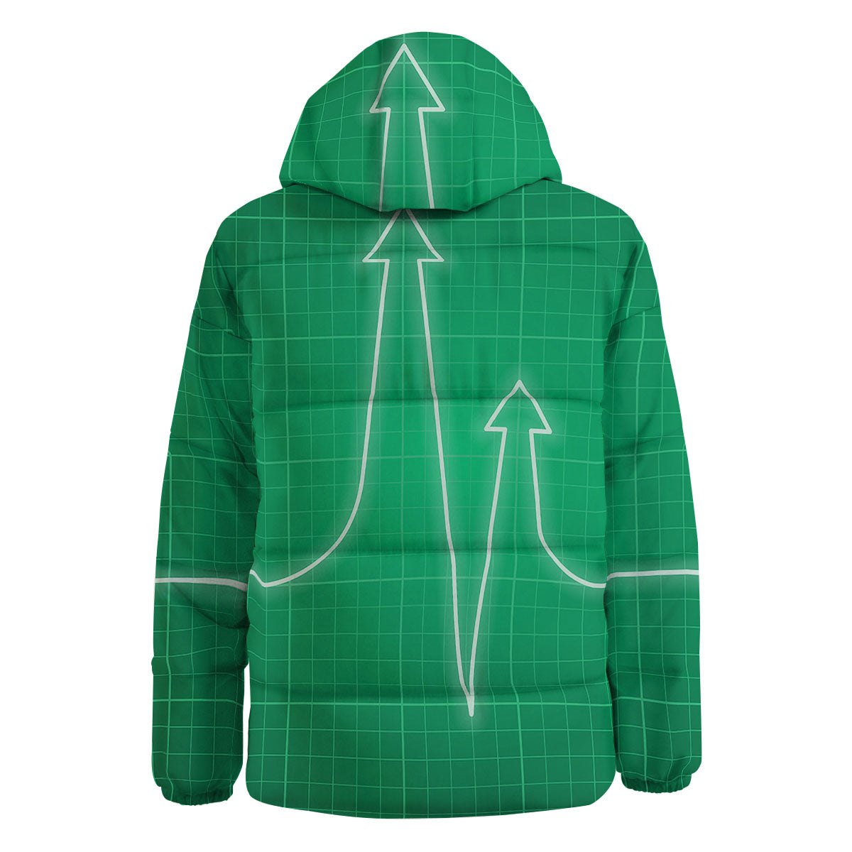 Heartbeat Green Print Down Jacket-grizzshop