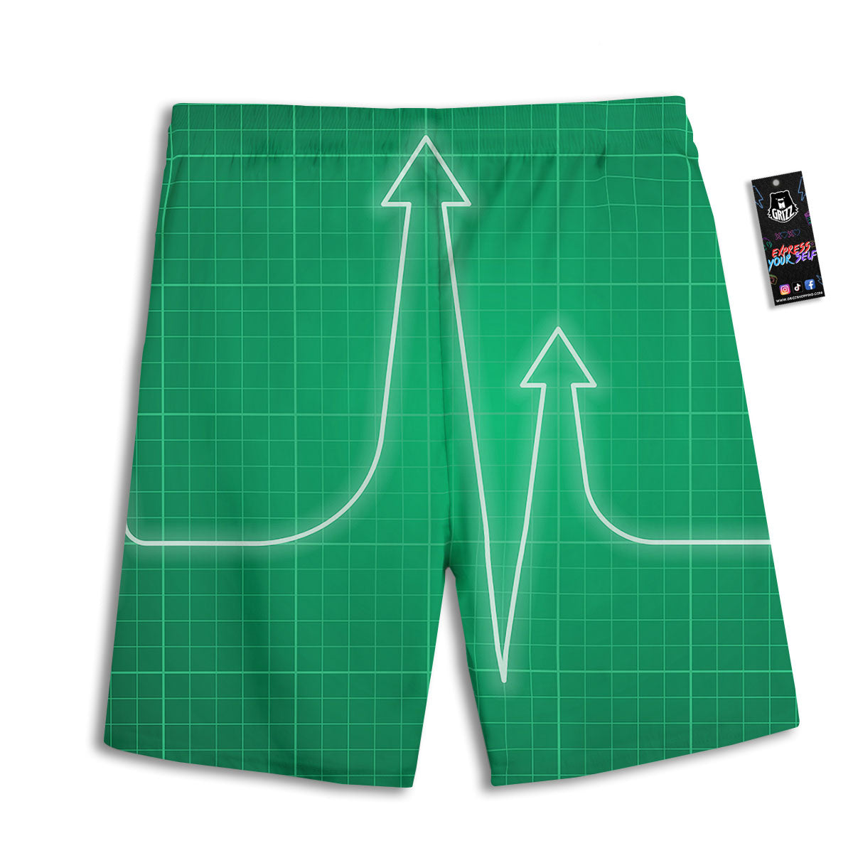Jeans Heart Denim Print Pattern Men's Athletic Shorts