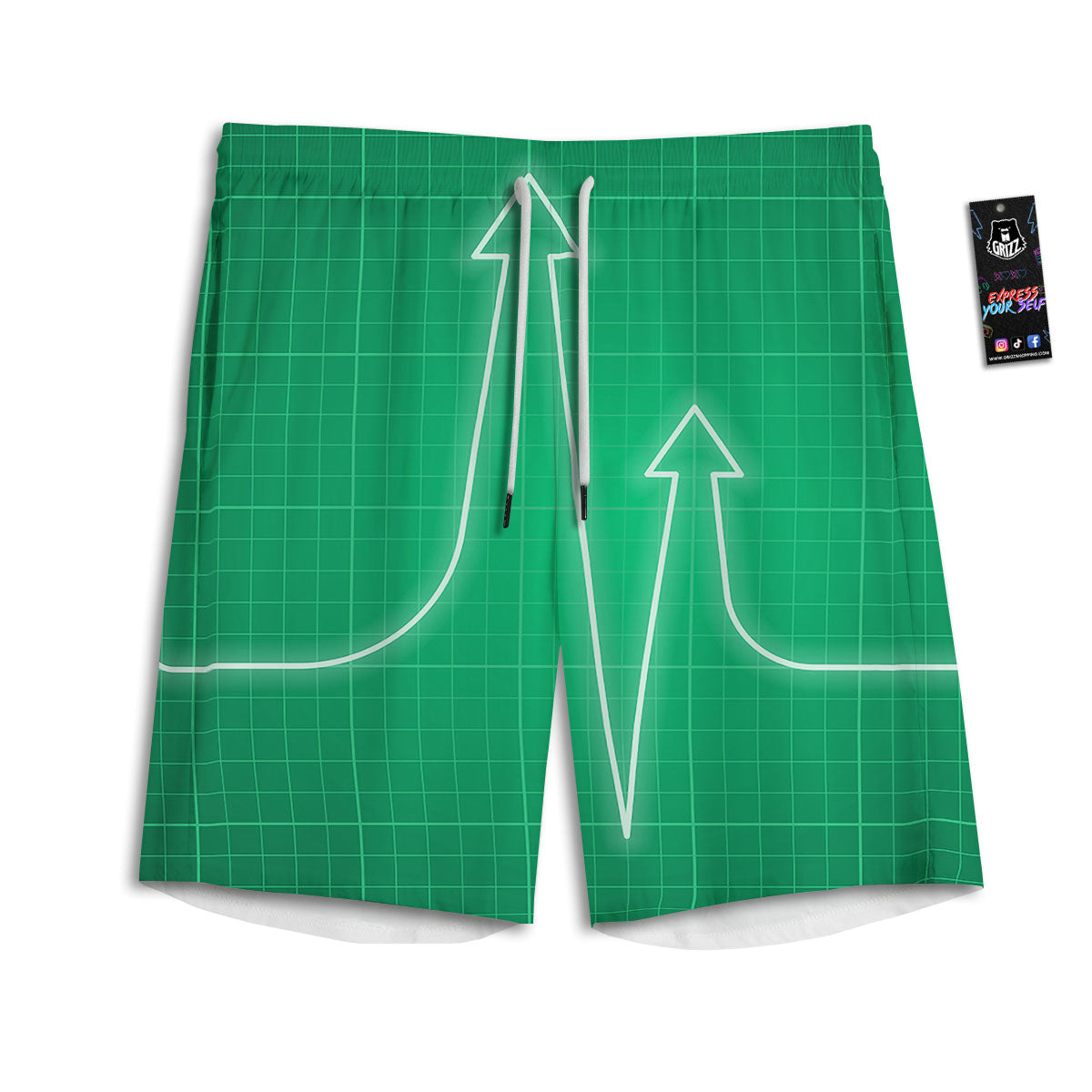 Jeans Heart Denim Print Pattern Men's Athletic Shorts