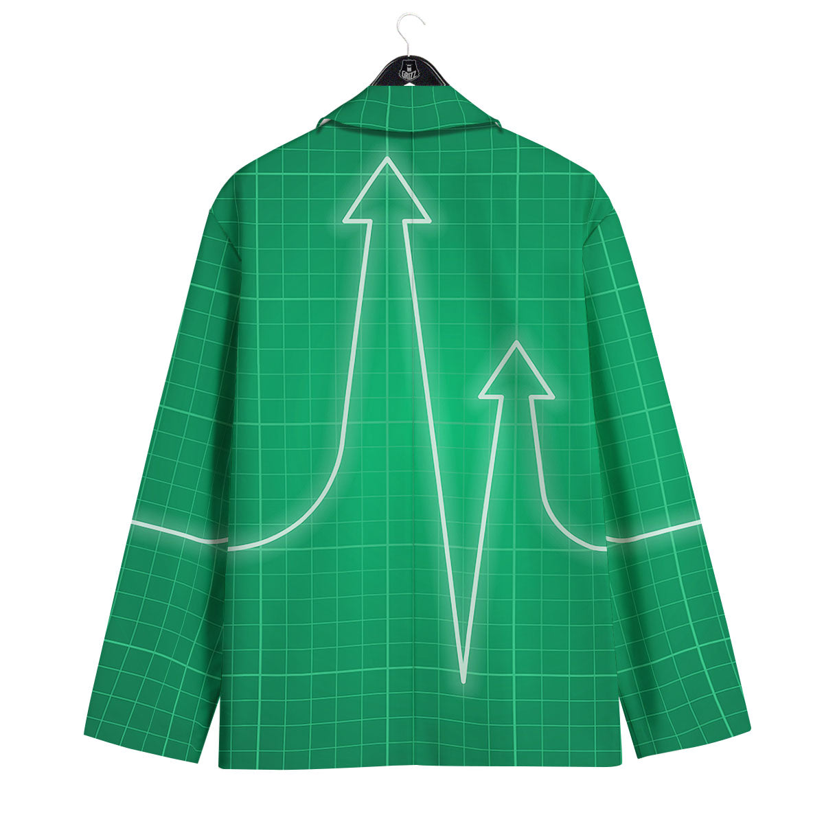 Heartbeat Green Print Men's Sport Coat-grizzshop