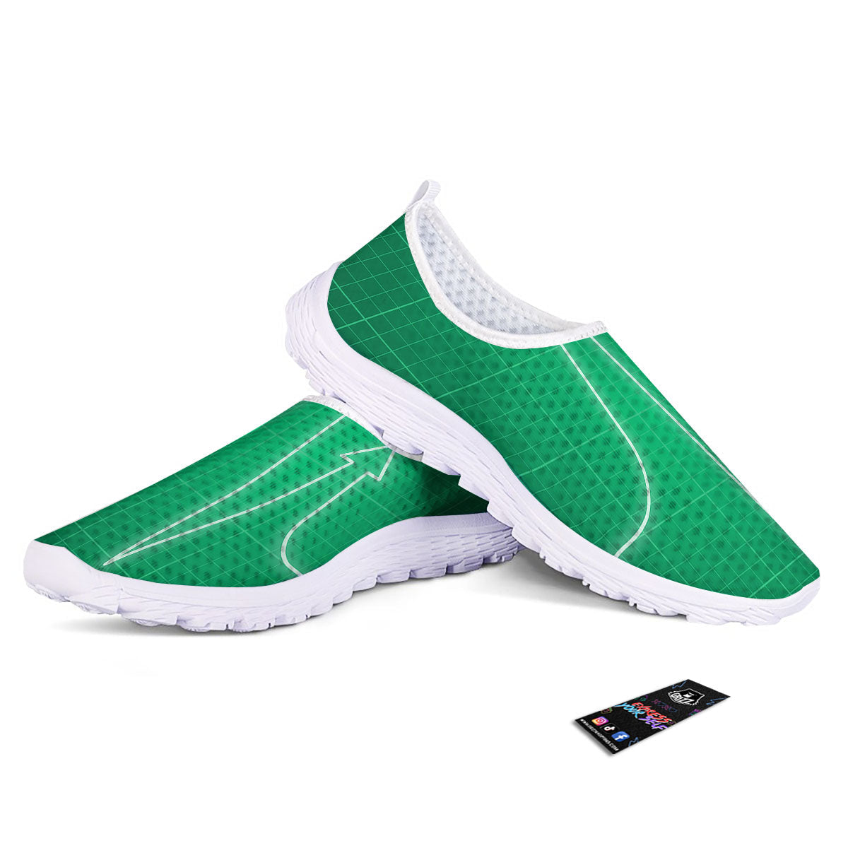 Heartbeat Green Print Nurse Shoes-grizzshop