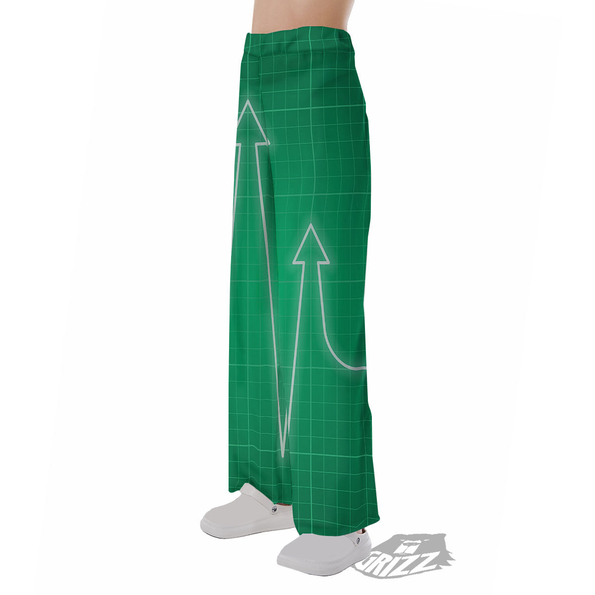 Heartbeat Green Print Pajama Pants-grizzshop
