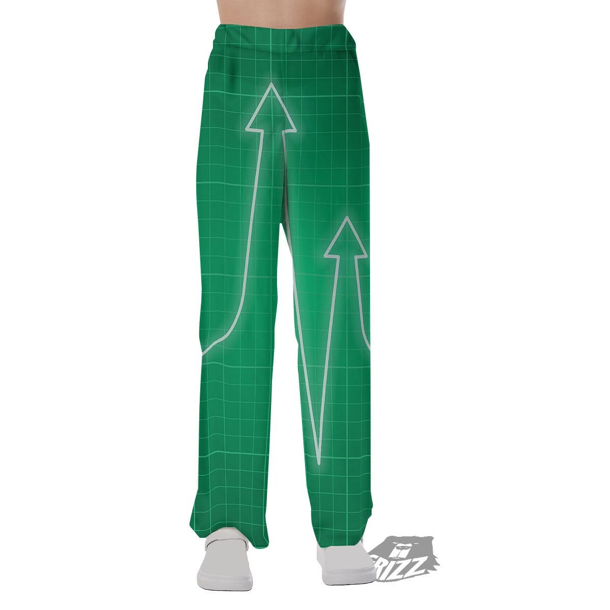 Heartbeat Green Print Pajama Pants-grizzshop