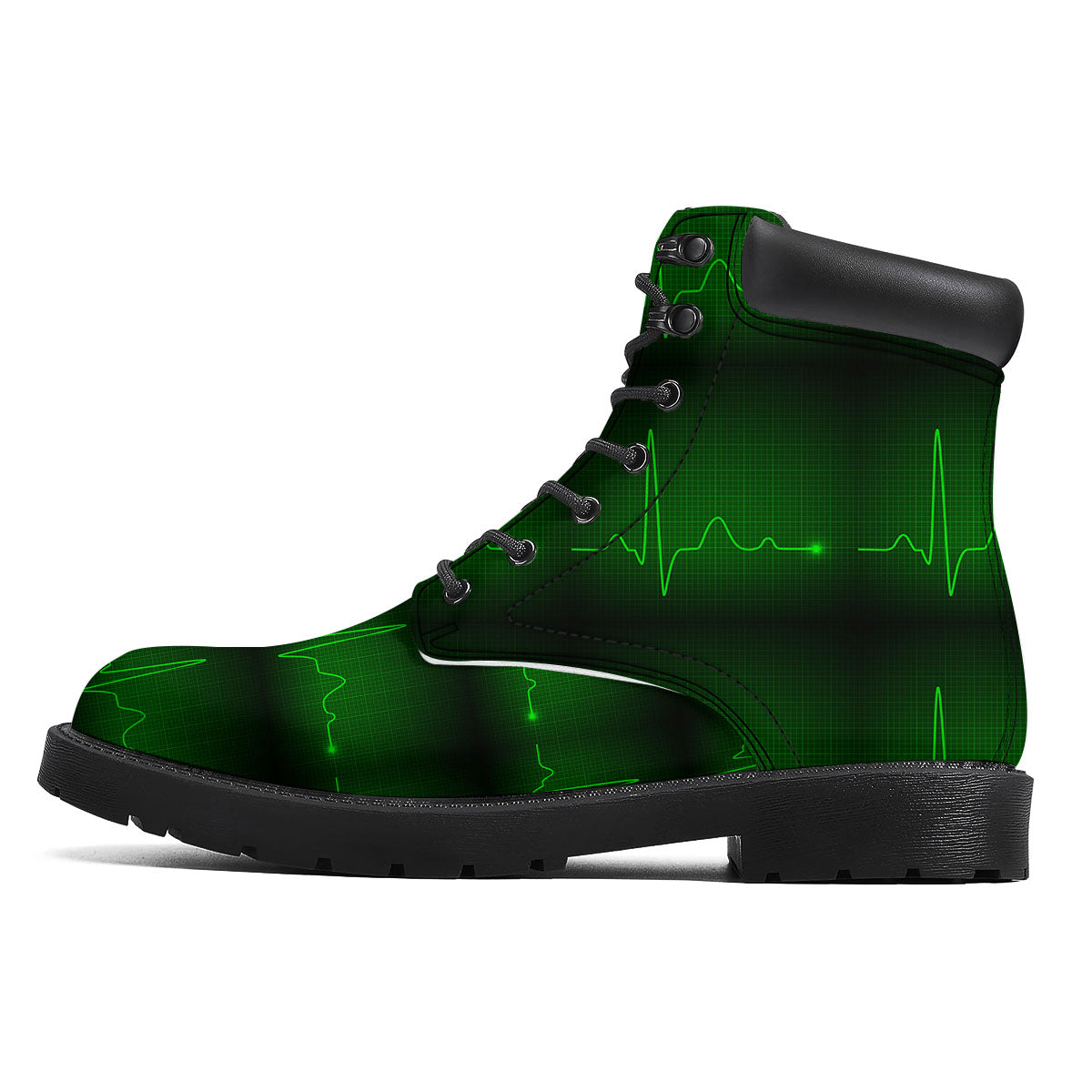 Heartbeat Green Print Pattern Boots-grizzshop