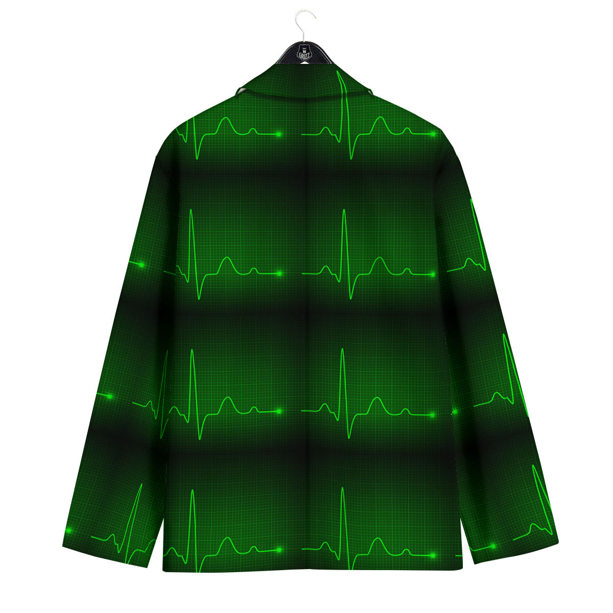 Heartbeat Green Print Pattern Men's Sport Coat-grizzshop