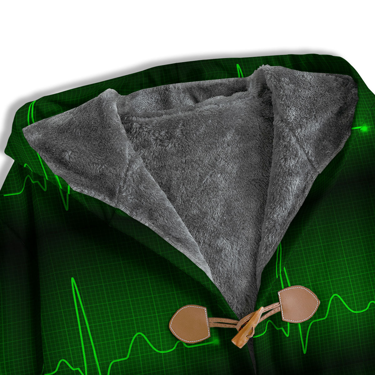 Heartbeat Green Print Pattern Men's Windbreaker Jacket-grizzshop