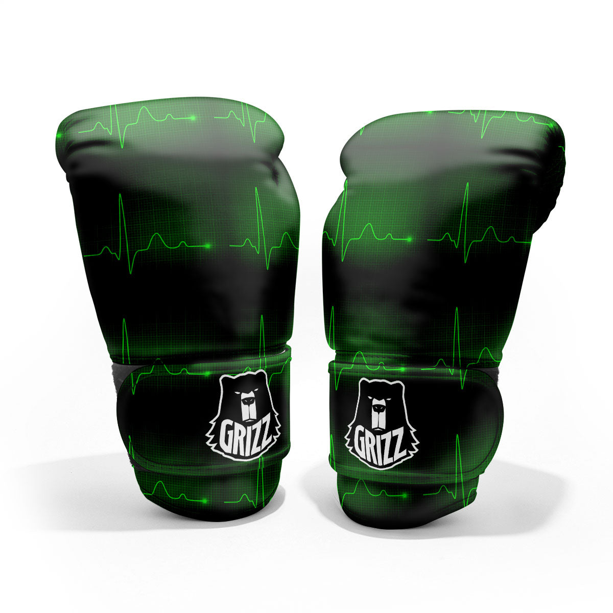 Heartbeat Green Print Pattern Pro Boxing Glove