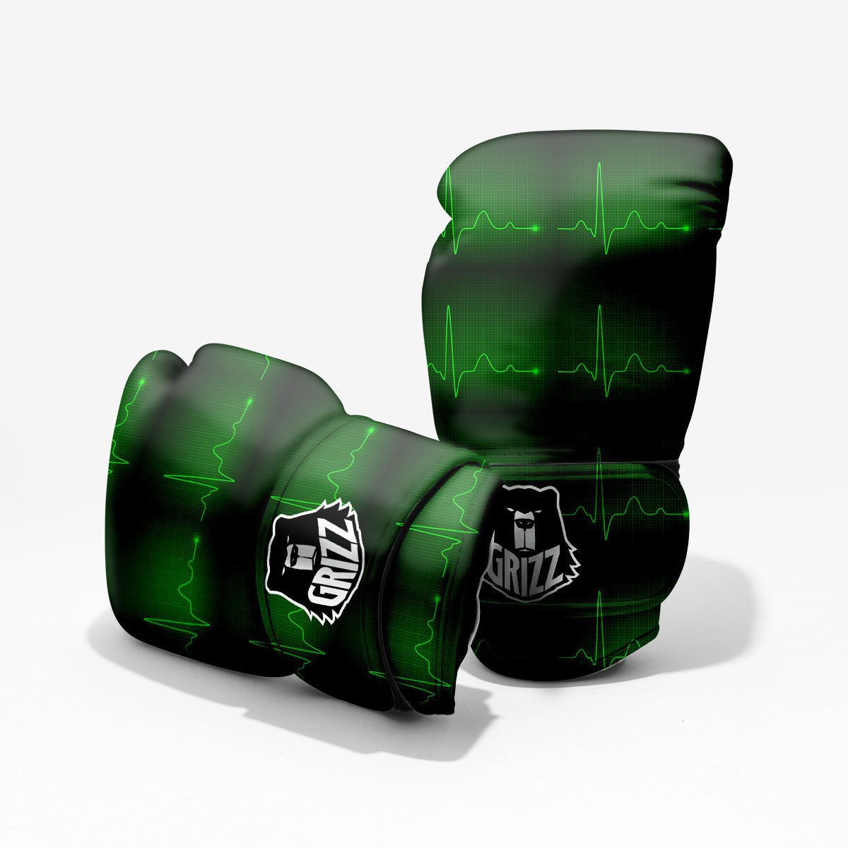 Heartbeat Green Print Pattern Pro Boxing Glove