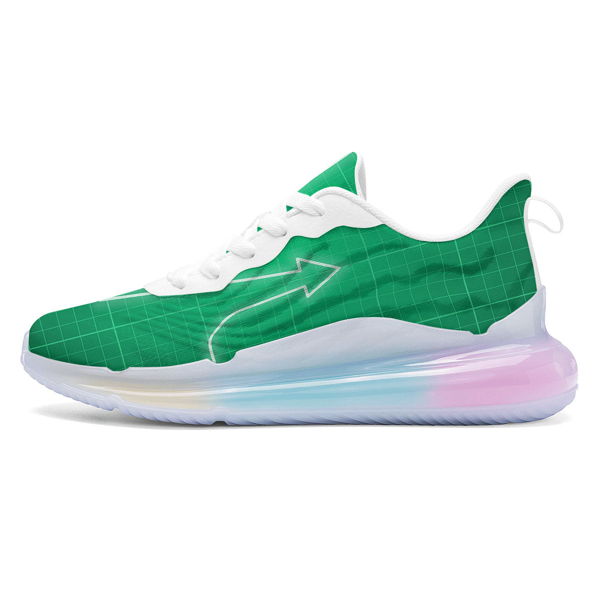 Heartbeat Green Print Running Sneakers-grizzshop