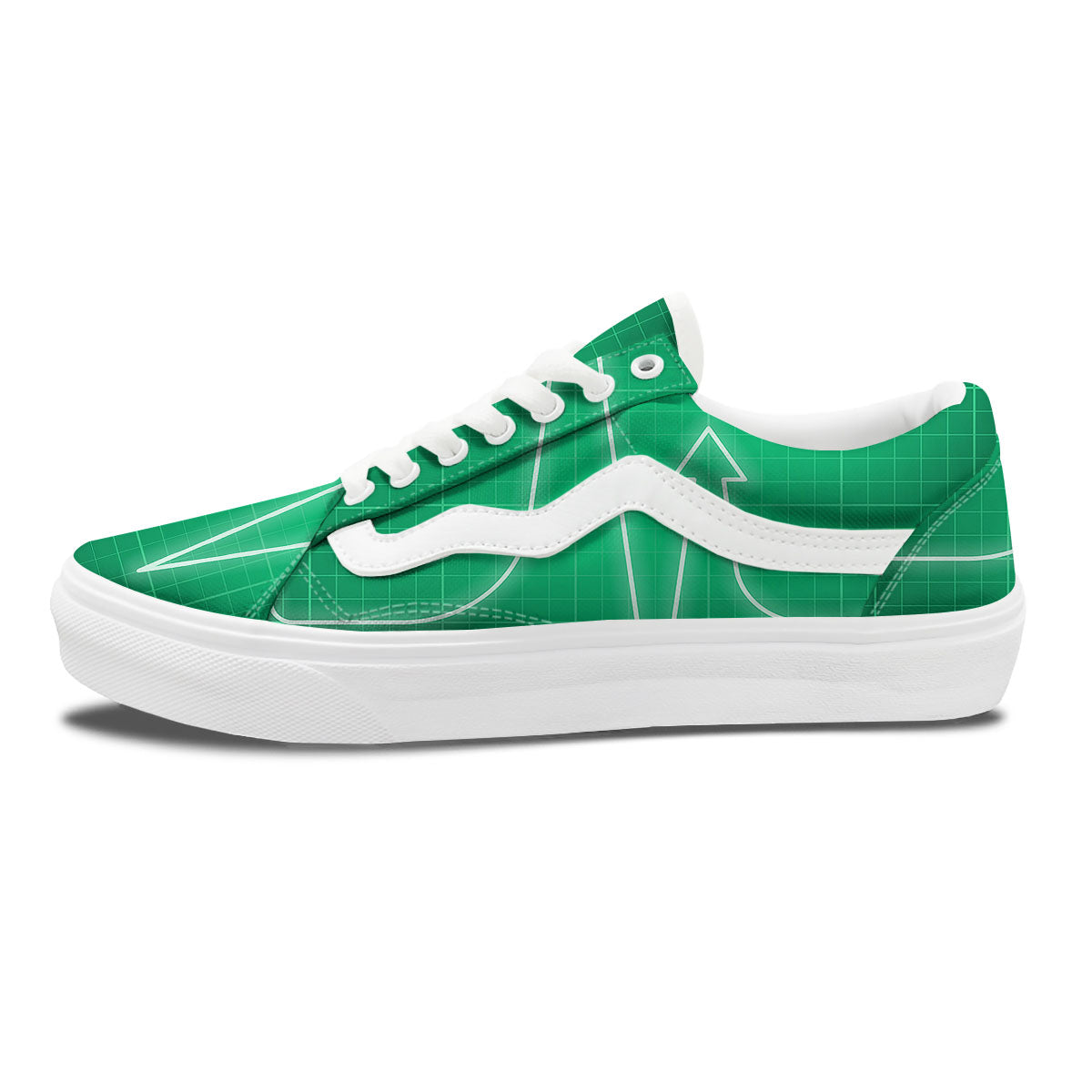 Heartbeat Green Print Skate Shoes-grizzshop