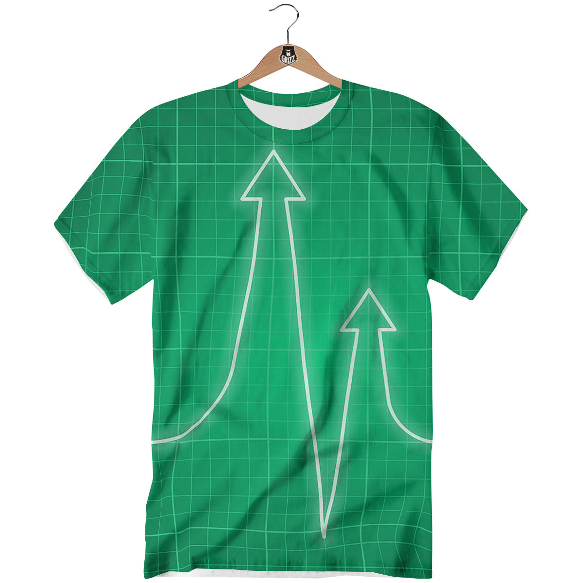 Heartbeat Green Print T-Shirt-grizzshop