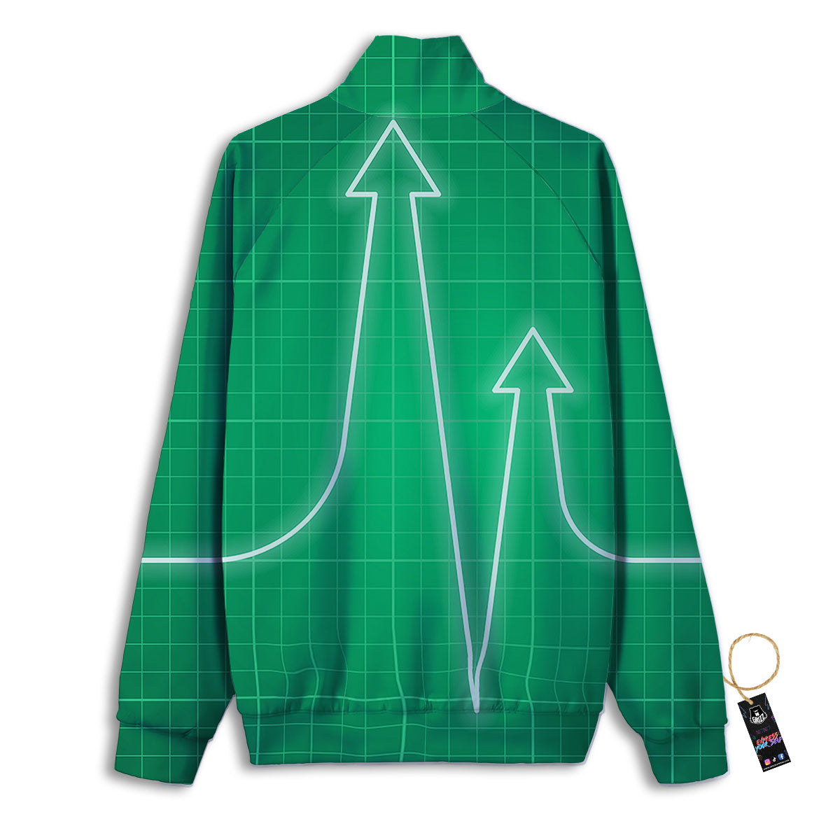 Heartbeat Green Print Track Jacket-grizzshop