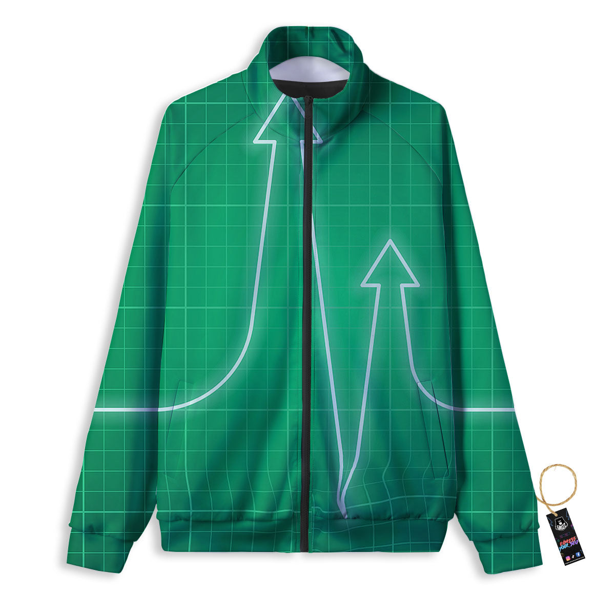 Heartbeat Green Print Track Jacket-grizzshop