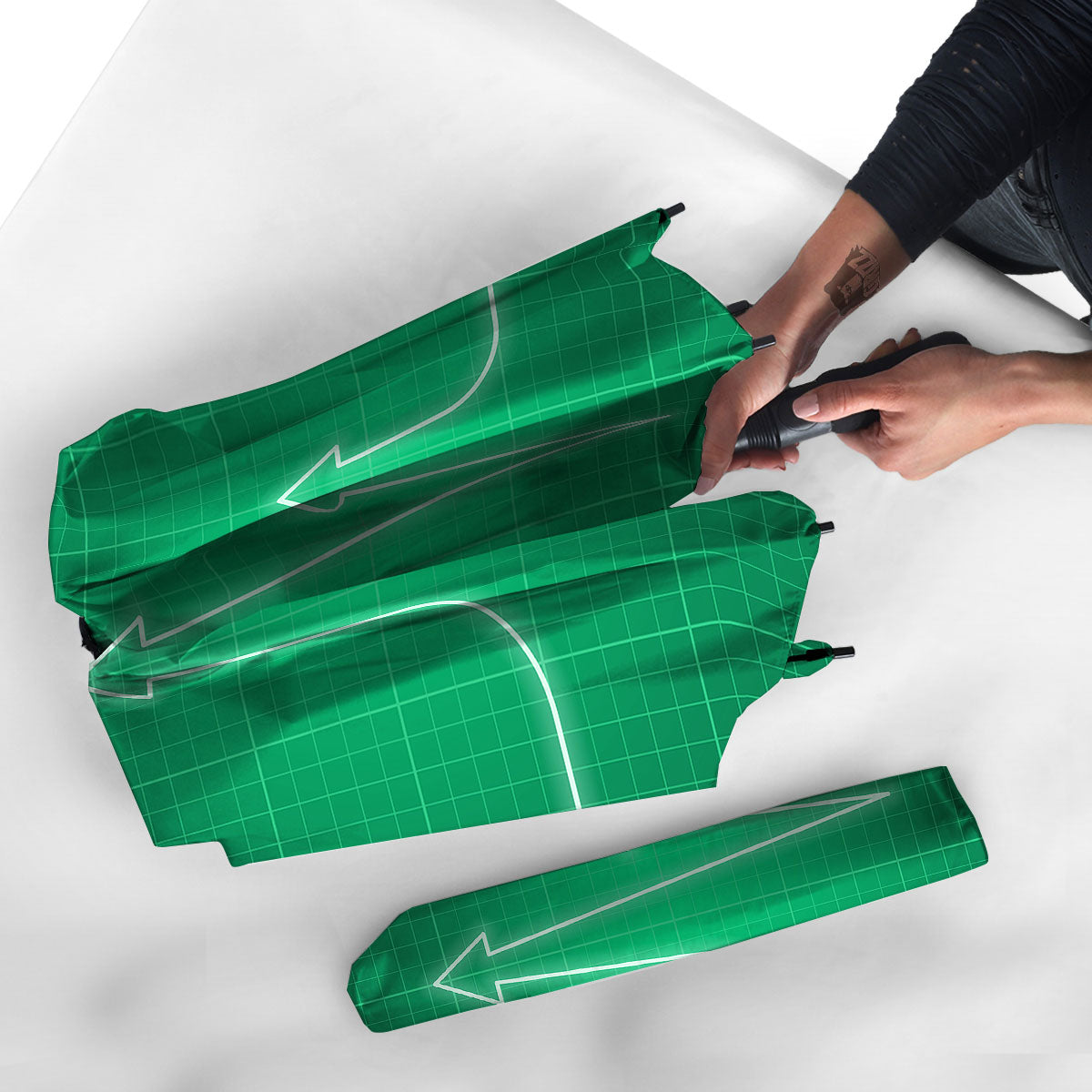 Heartbeat Green Print Umbrella-grizzshop