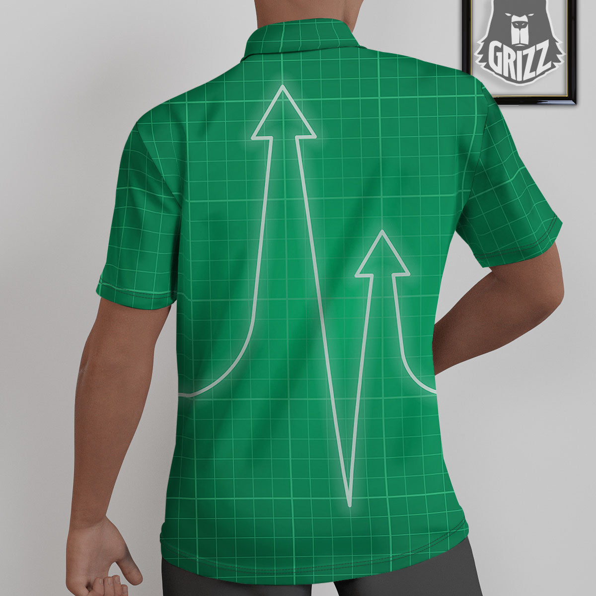 Heartbeat Green Print Untucked Shirts-grizzshop