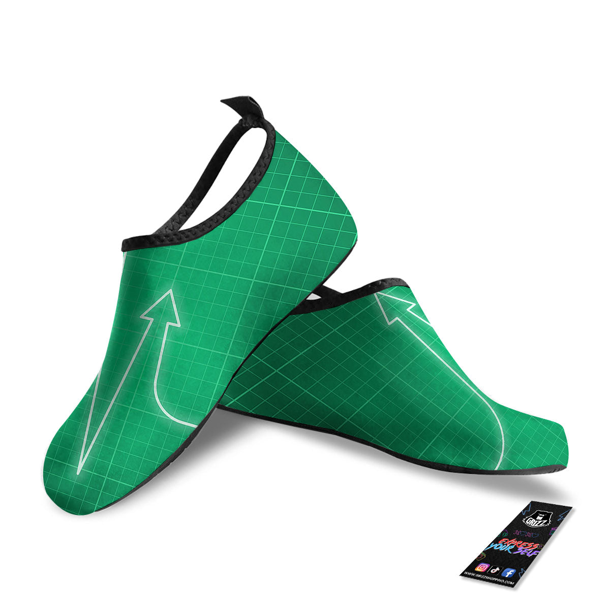 Heartbeat Green Print Water Shoes-grizzshop