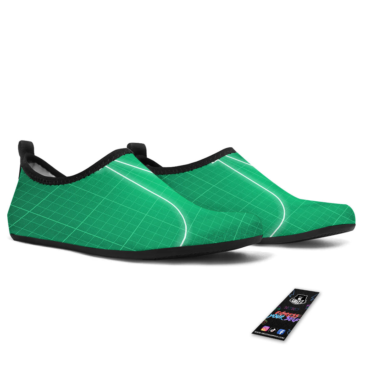Heartbeat Green Print Water Shoes-grizzshop