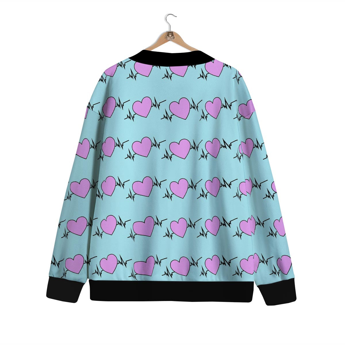 Heartbeat Pink Print Pattern Cardigan-grizzshop