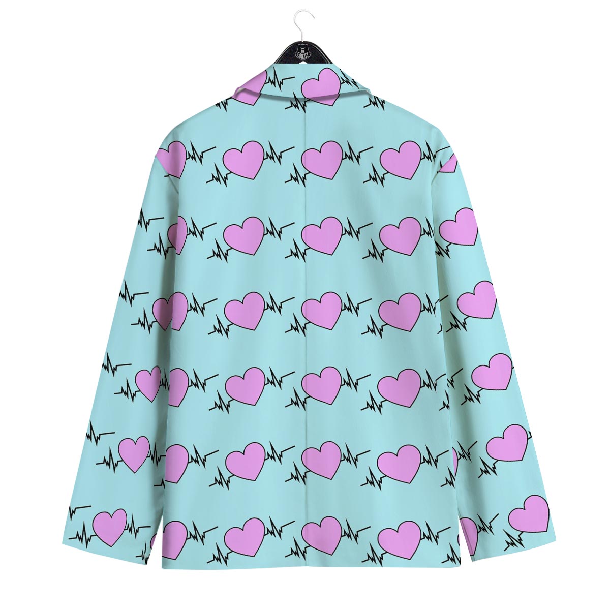 Heartbeat Pink Print Pattern Men's Sport Coat-grizzshop
