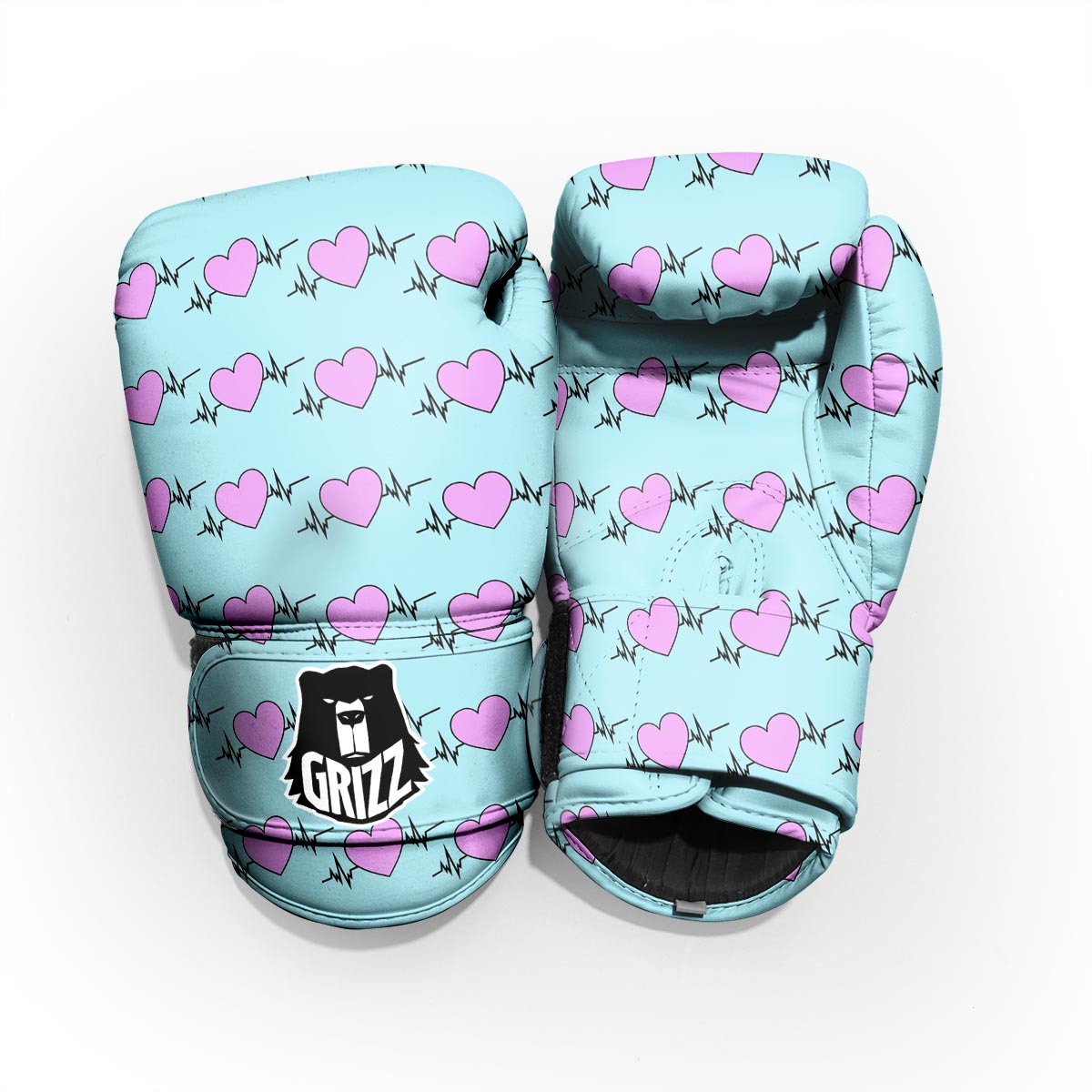 Heartbeat Pink Print Pattern Pro Boxing Glove