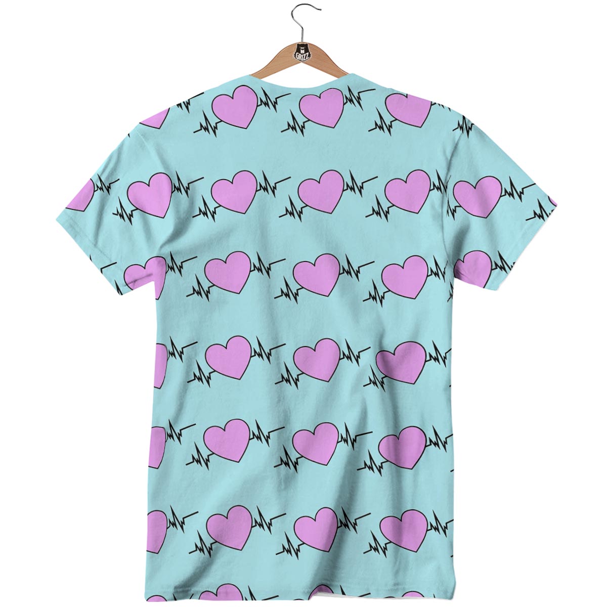 Heartbeat Pink Print Pattern T-Shirt-grizzshop