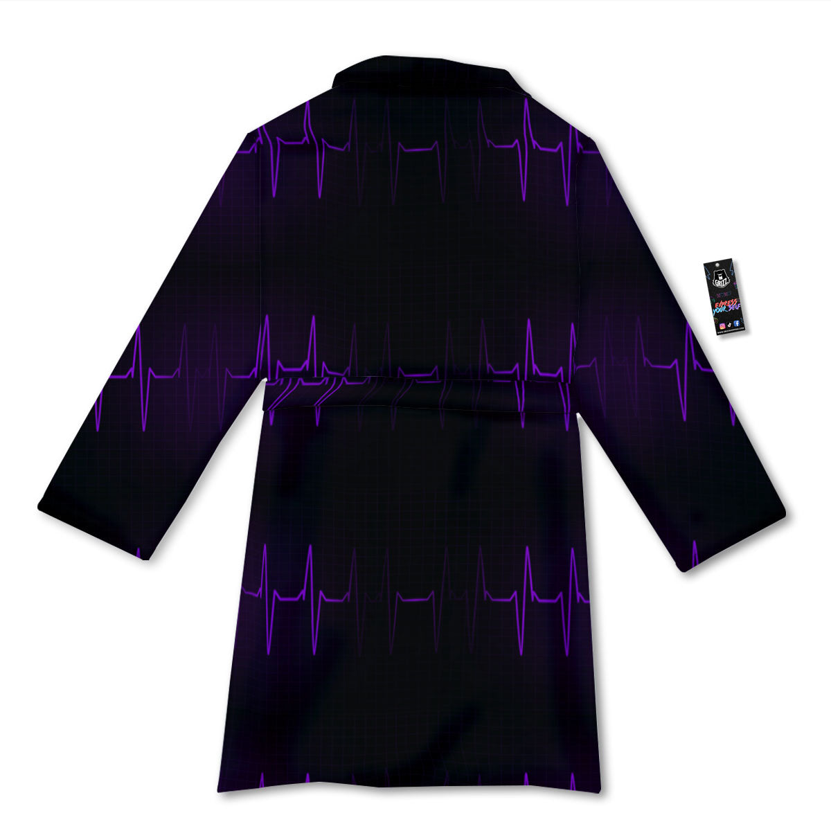 Heartbeat Purple Print Pattern Bathrobe-grizzshop