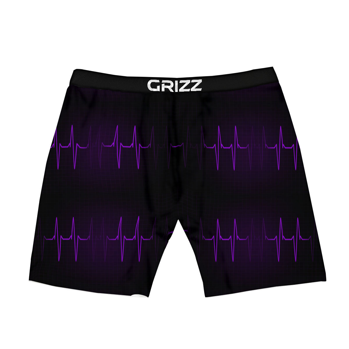 Heartbeat Purple Print Pattern Boxer Briefs-grizzshop