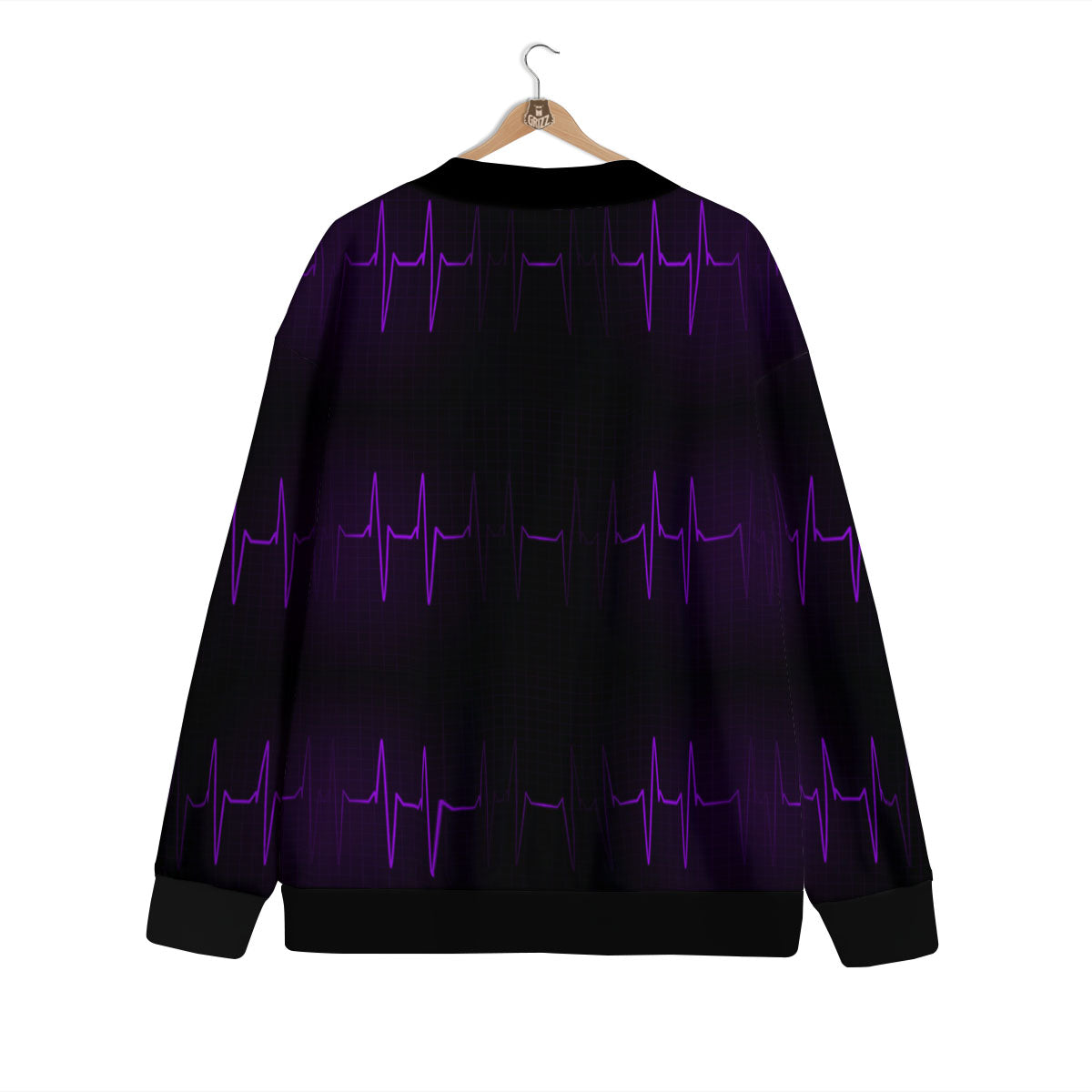Heartbeat Purple Print Pattern Cardigan-grizzshop