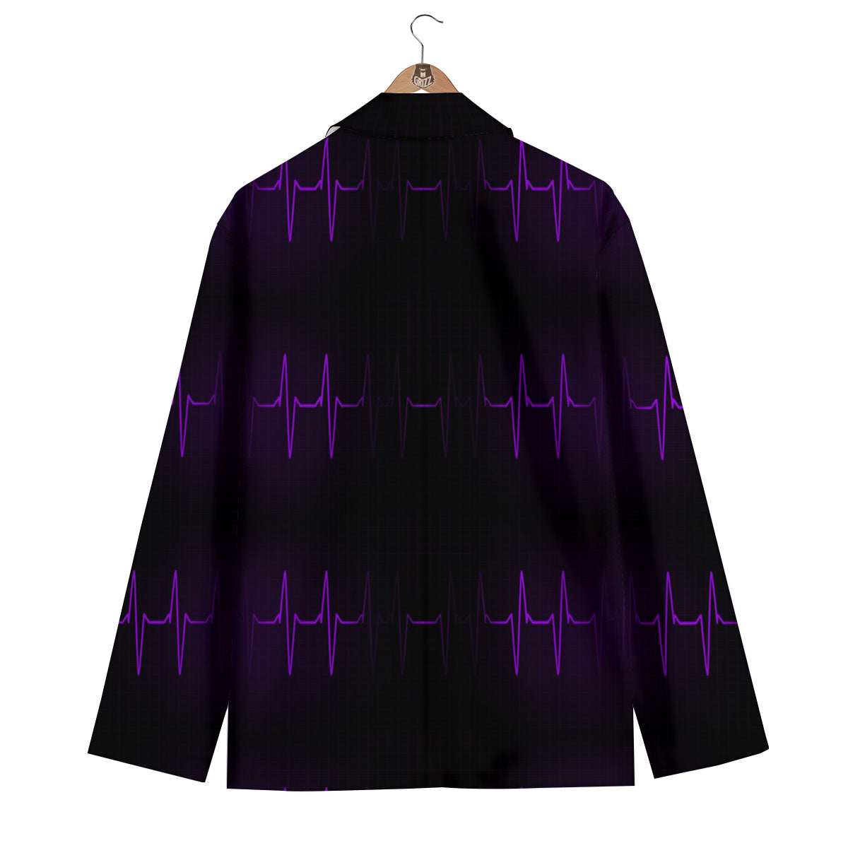 Heartbeat Purple Print Pattern Men's Blazer-grizzshop