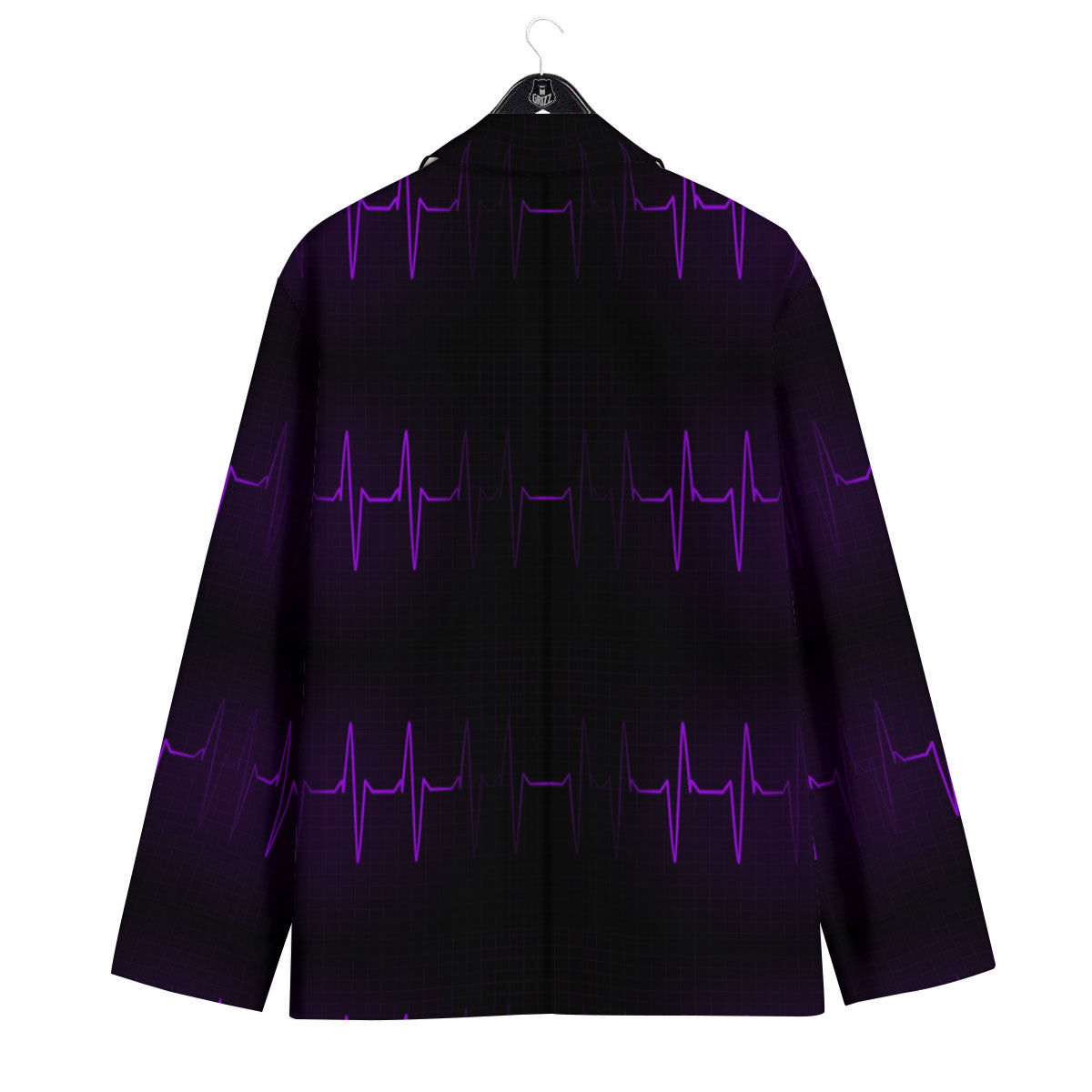 Heartbeat Purple Print Pattern Men's Sport Coat-grizzshop