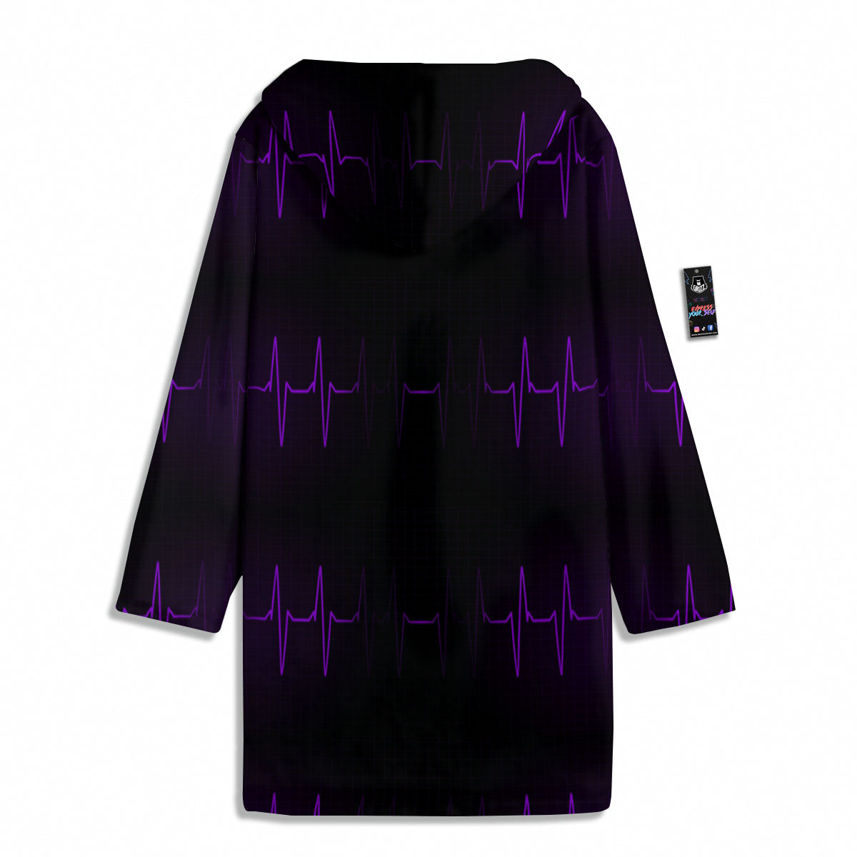 Heartbeat Purple Print Pattern Men's Windbreaker Jacket-grizzshop