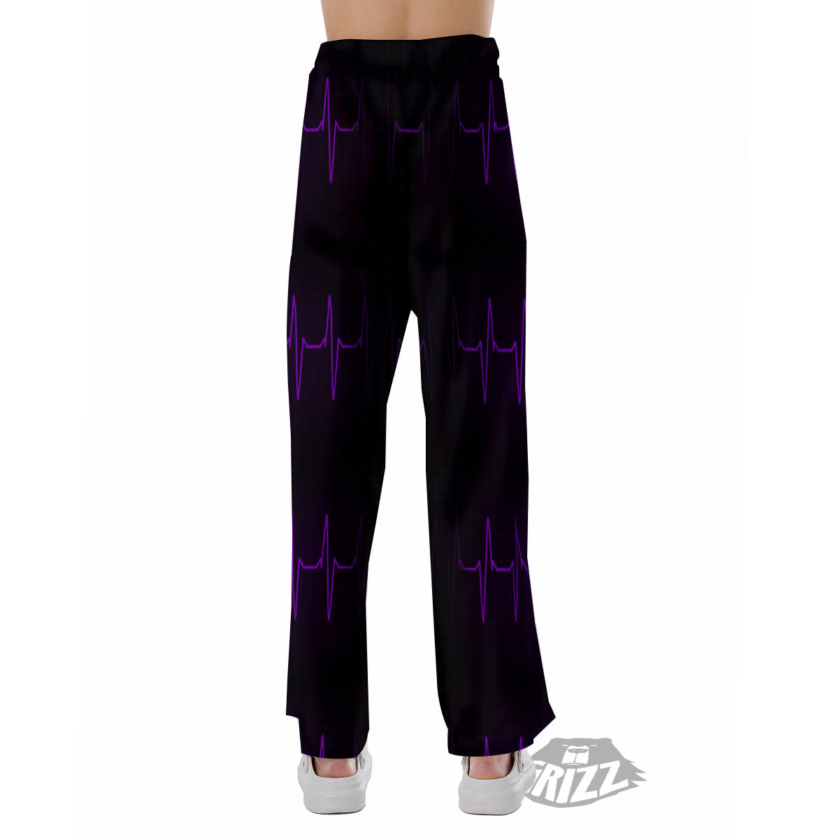 Heartbeat Purple Print Pattern Pajama Pants-grizzshop