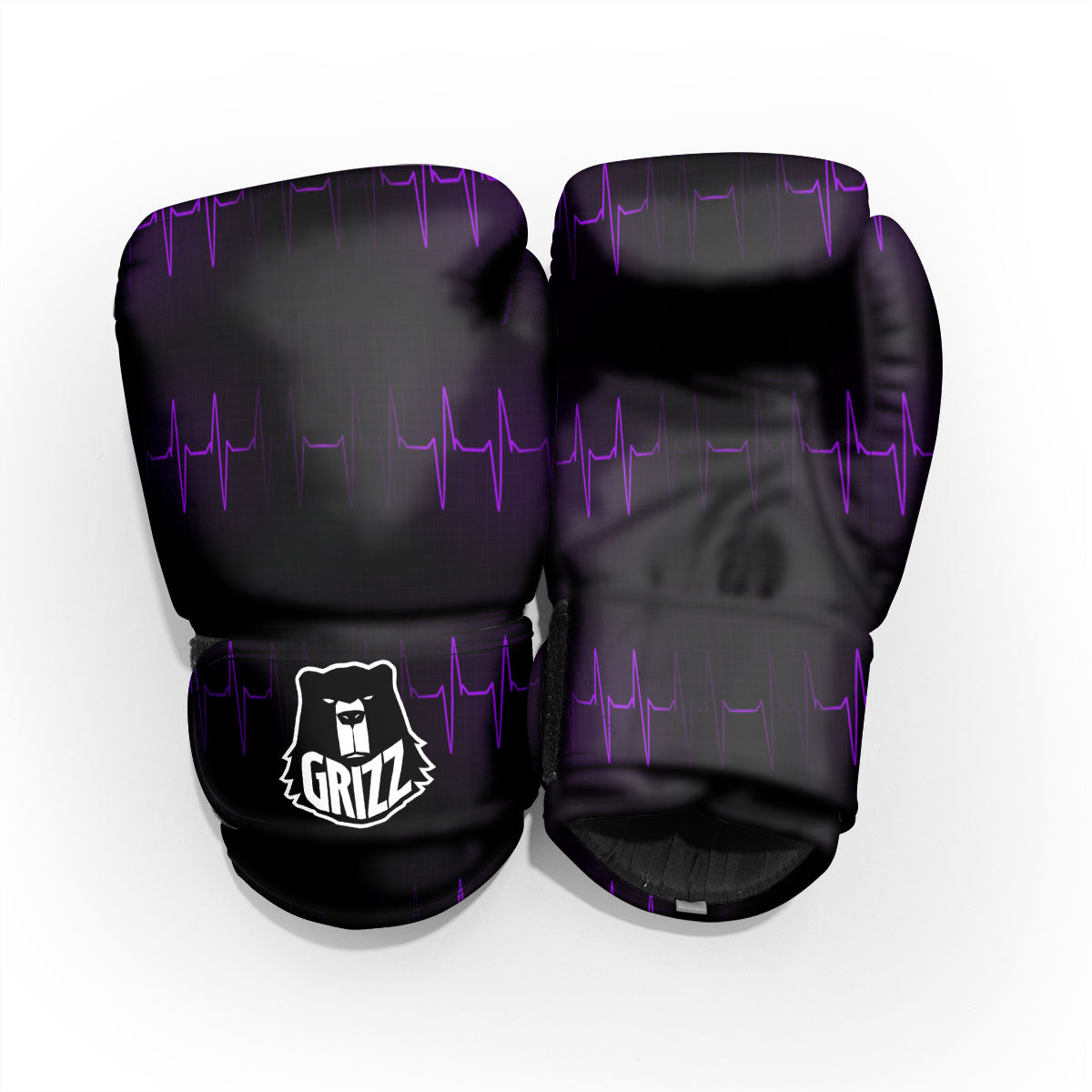 Heartbeat Purple Print Pattern Pro Boxing Glove