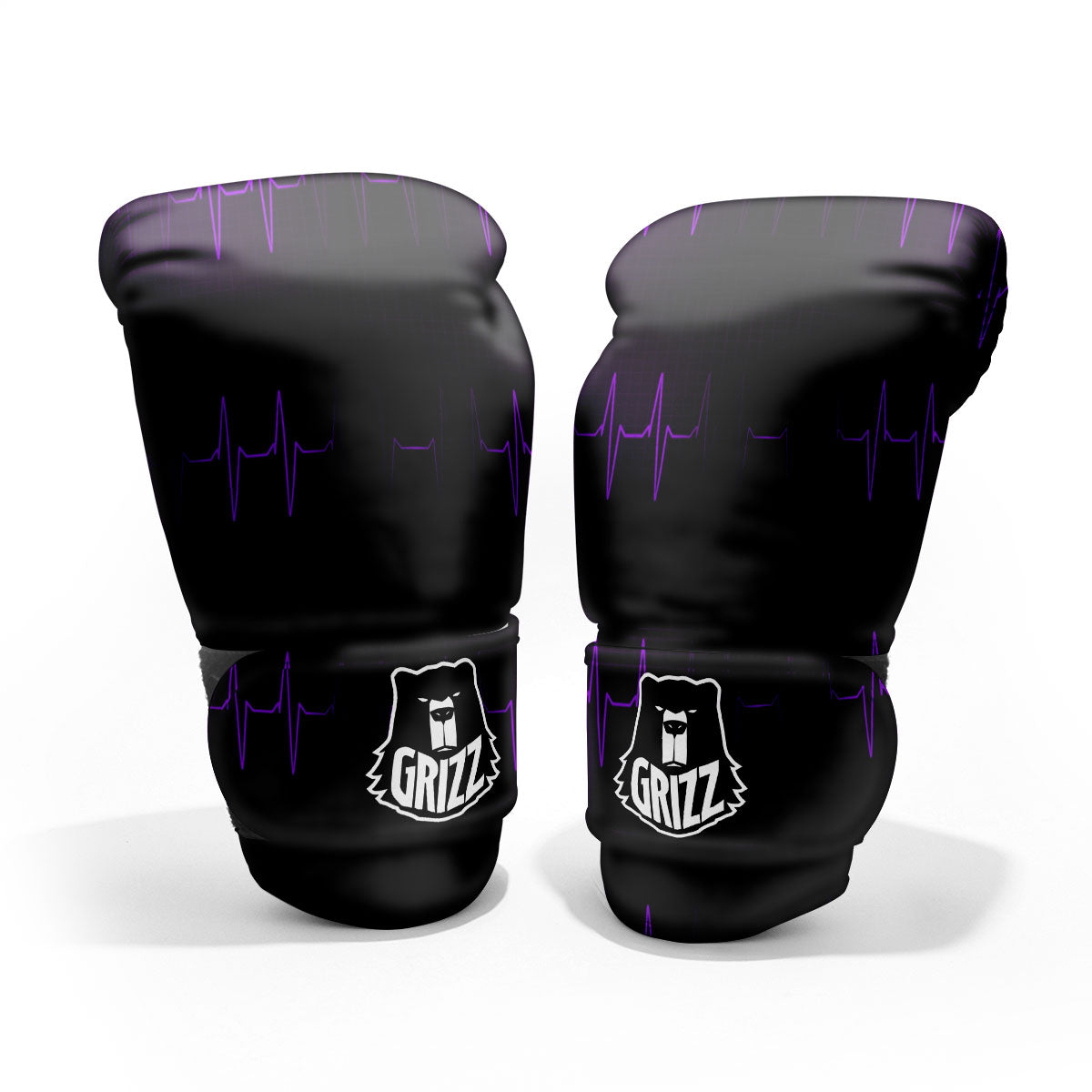 Heartbeat Purple Print Pattern Pro Boxing Glove