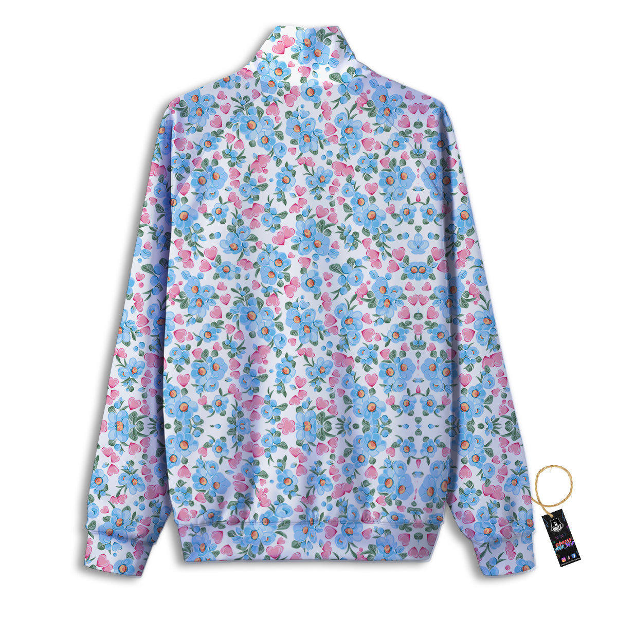Heartbeat Purple Print Pattern Track Jacket-grizzshop