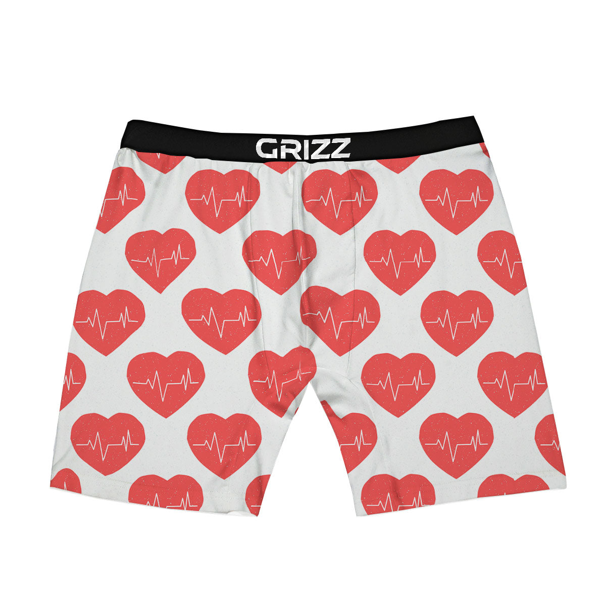 Heartbeat Red Print Pattern Boxer Briefs-grizzshop