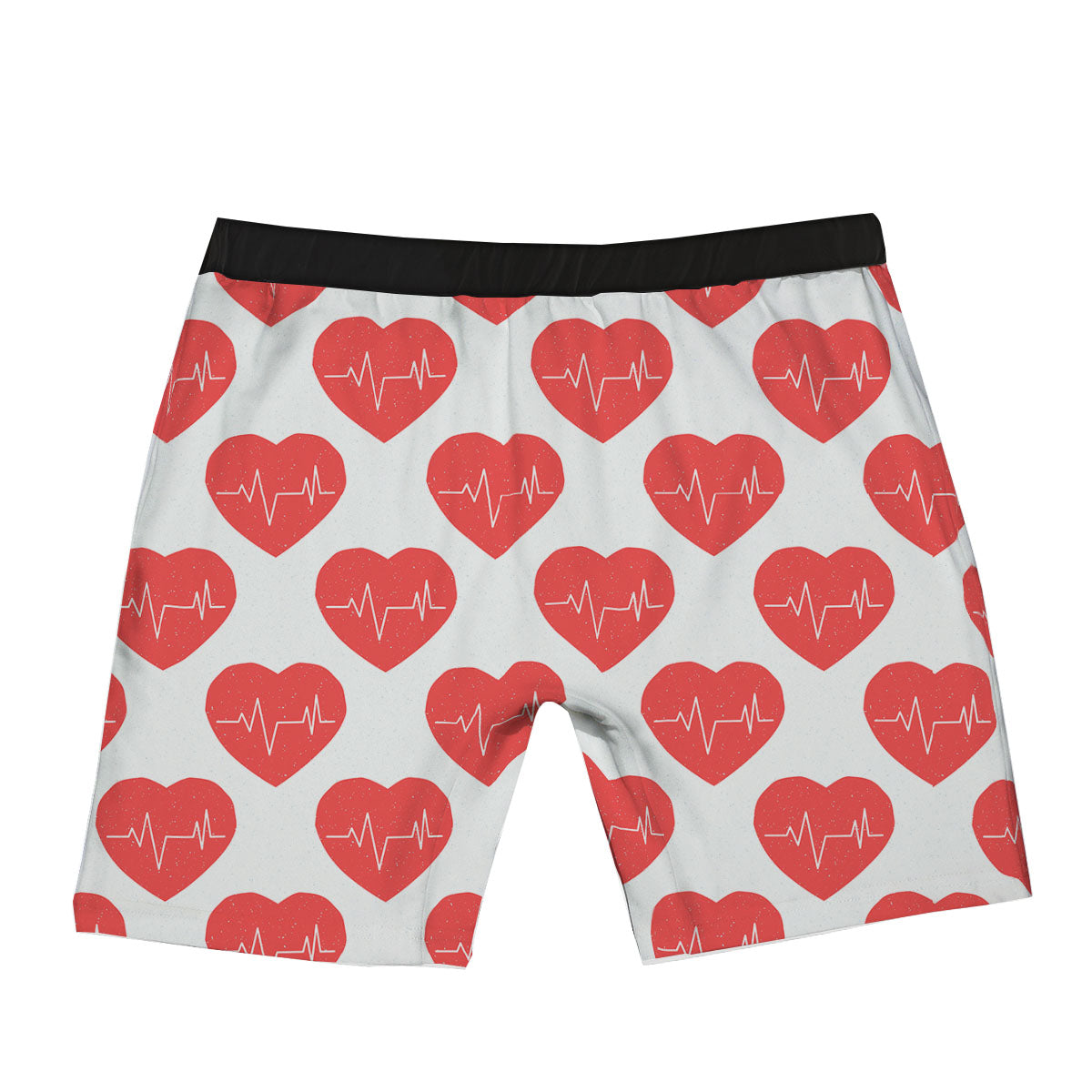 Heartbeat Red Print Pattern Boxer Briefs-grizzshop