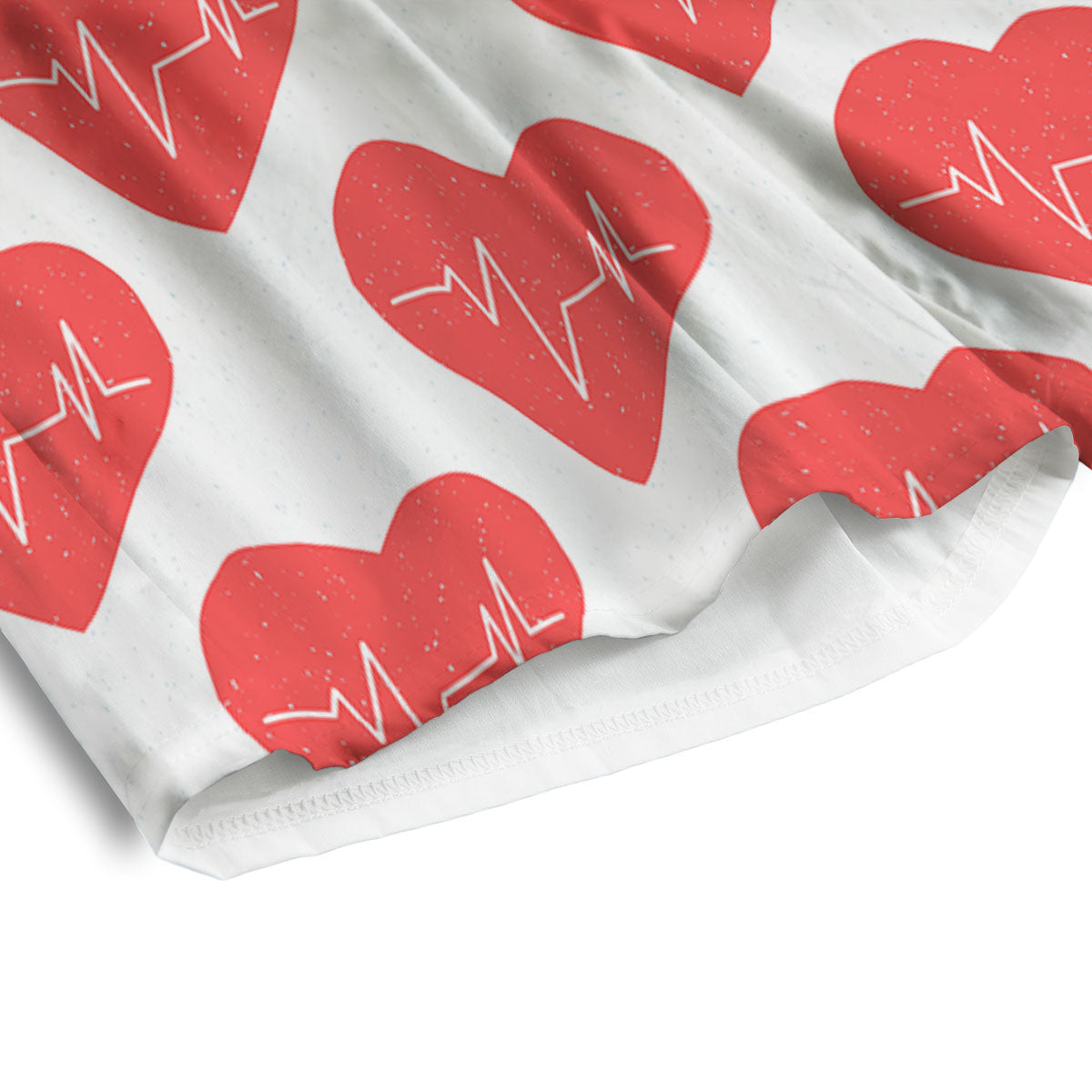 Heartbeat Red Print Pattern Men's Athletic Shorts