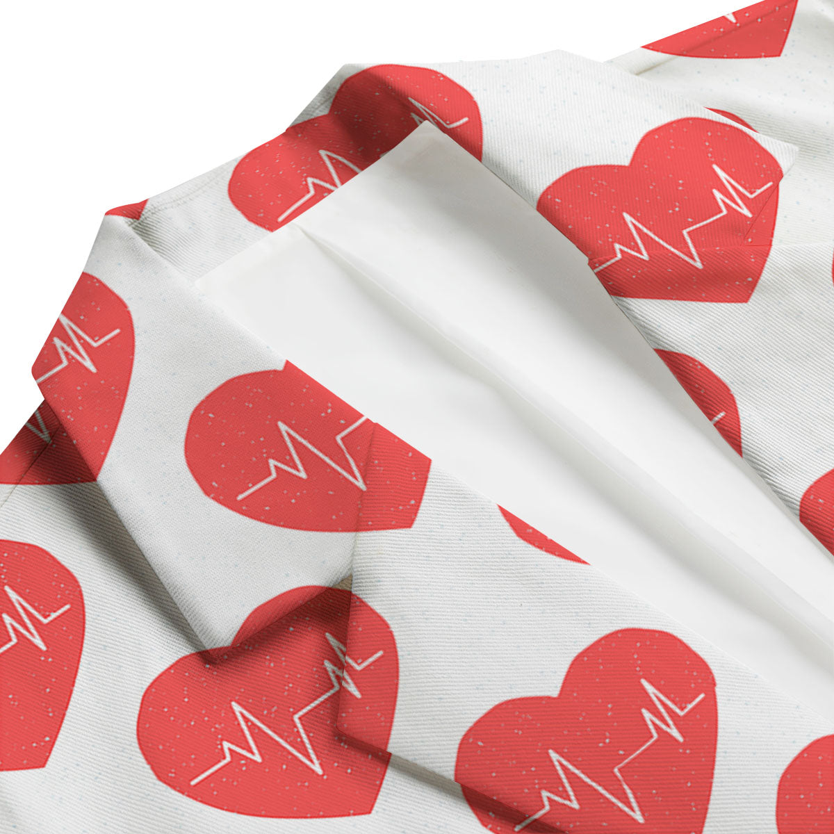 Heartbeat Red Print Pattern Men's Blazer-grizzshop