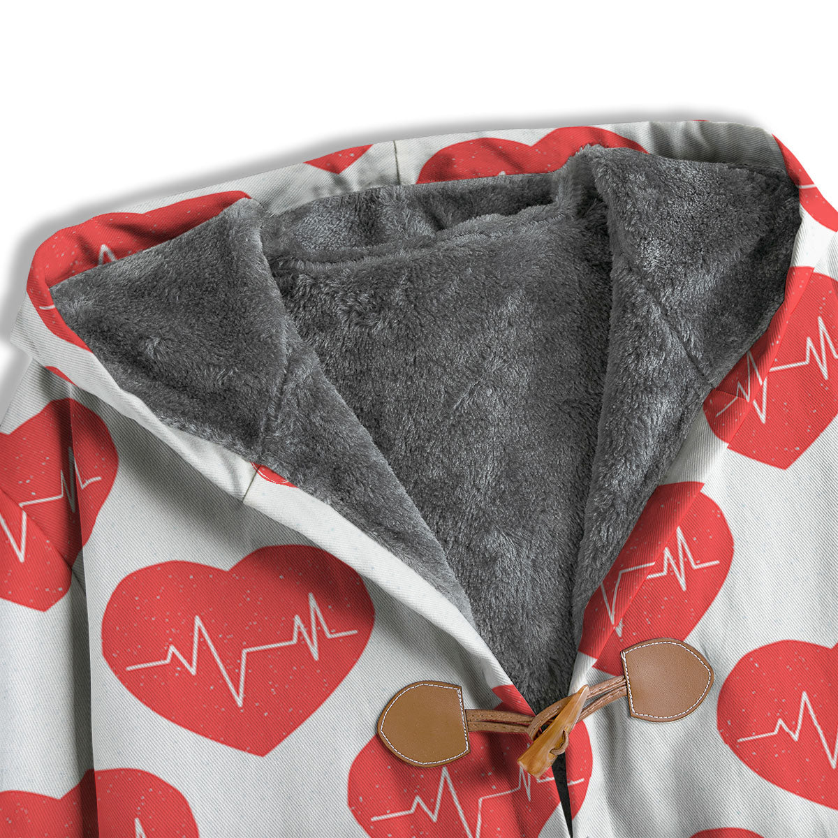 Heartbeat Red Print Pattern Men's Windbreaker Jacket-grizzshop