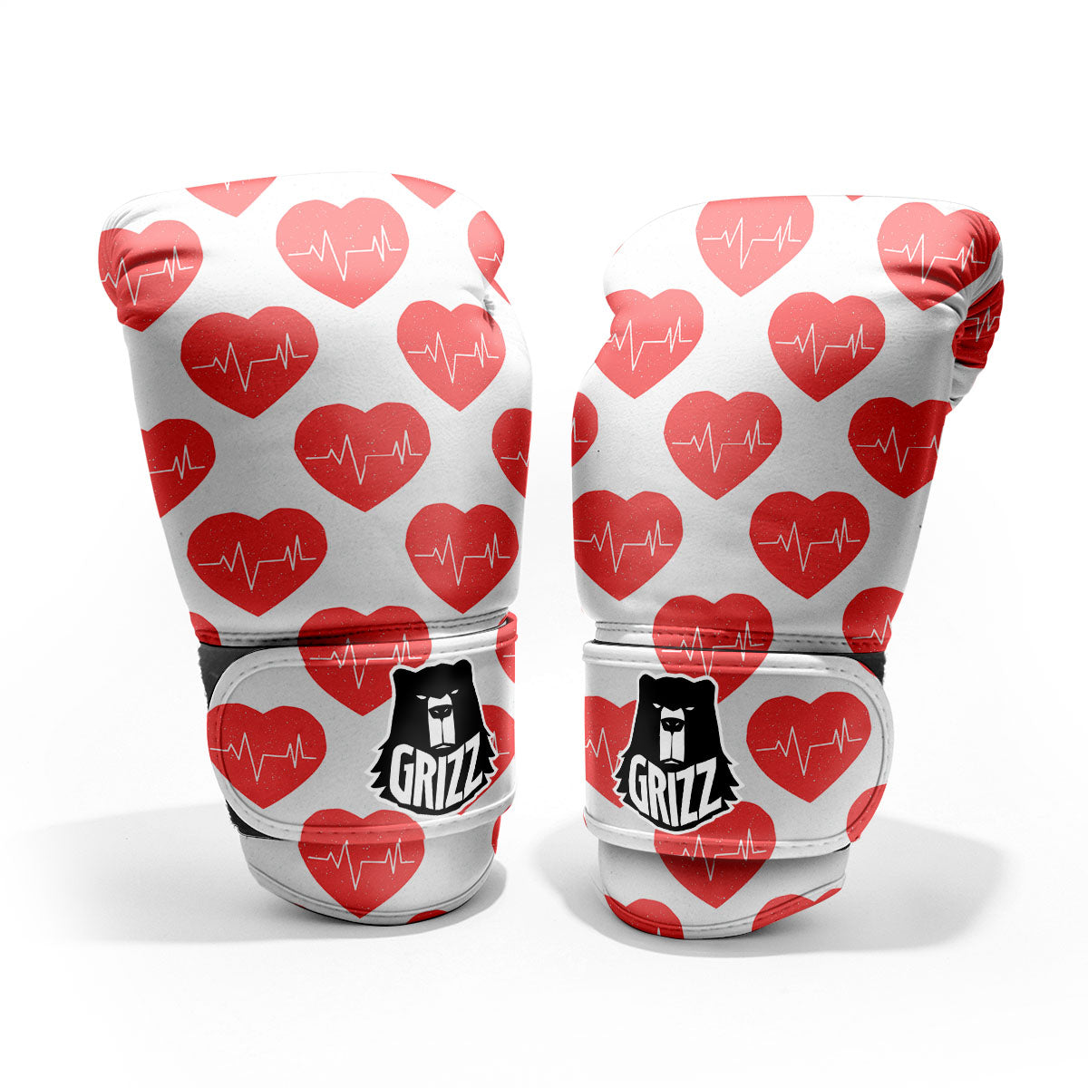 Heartbeat Red Print Pattern Pro Boxing Glove