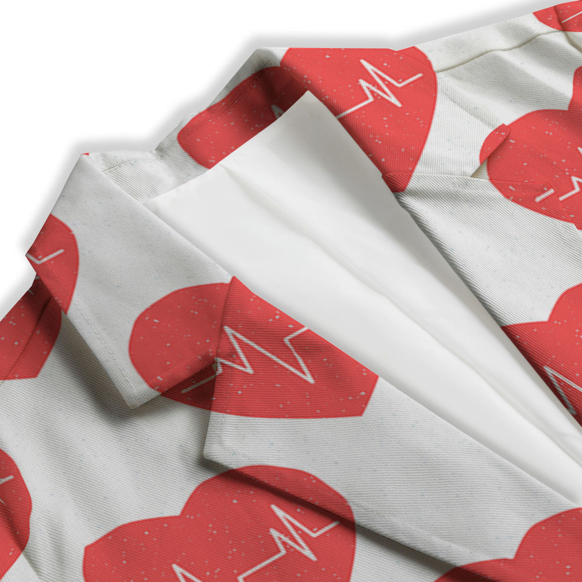 Heartbeat Red Print Pattern Women's Blazer-grizzshop
